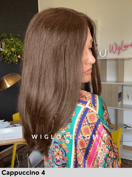 GLAMOUR HH SMALL - Capelli Naturali Remy - 100% fatta a mano - Wig Love - Parrucca Capelli VeriCappuccino 4