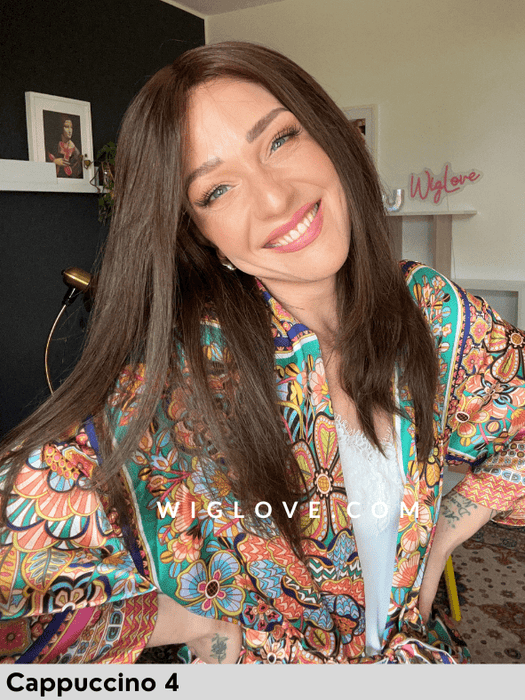 GLAMOUR HH SMALL - Capelli Naturali Remy - 100% fatta a mano - Wig Love - Parrucca Capelli VeriCappuccino 4