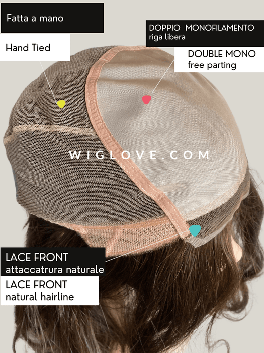 GLAMOUR HH SMALL - Capelli Naturali Remy - 100% fatta a mano - Wig Love - Parrucca Capelli VeriCappuccino 4