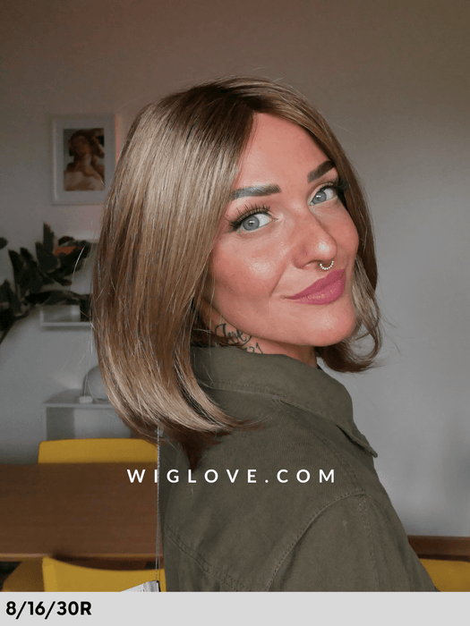 rokoko hai company parrucca liscia scalata caschetto taglia s-m lacefront riga sinistra fibra sintetica tradizionale