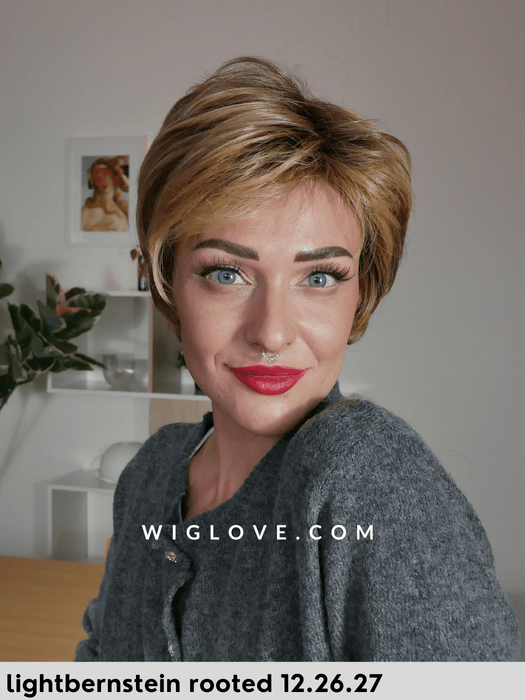 HARMONY SOFT - 100% fatta a mano, attaccatura naturale, riga libera - Wig Love - Parrucca SinteticaLight Bernstein Rooted