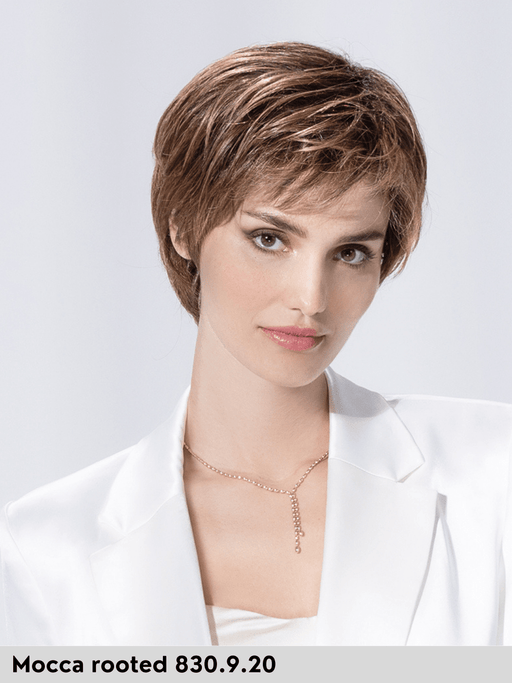 HARMONY SOFT - 100% fatta a mano, attaccatura naturale, riga libera - Wig Love - Parrucca SinteticaMocca Rooted