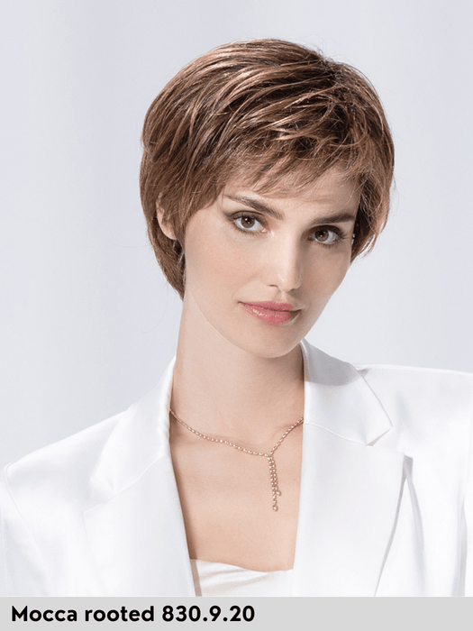 HARMONY SOFT - 100% fatta a mano, attaccatura naturale, riga libera - Wig Love - Parrucca SinteticaMocca Rooted