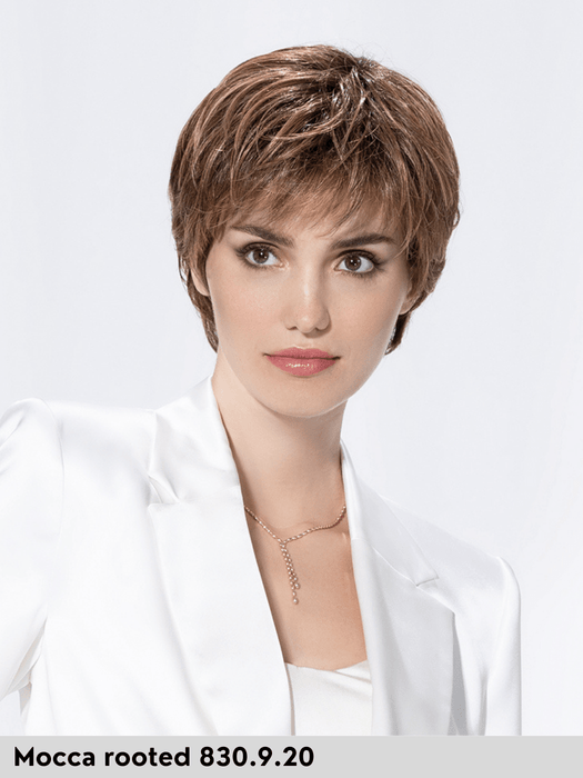 HARMONY SOFT - 100% fatta a mano, attaccatura naturale, riga libera - Wig Love - Parrucca SinteticaMocca Rooted