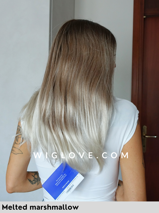 harper alexander couture parrucca lunga liscia scalata in fibra sintetica tradizionale lacefront riga centrale