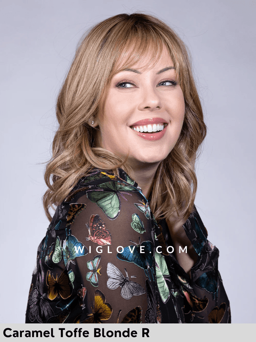 hepburn belle tress icons collection lacefront doppio monofilamento poliuretano retro fatto a macchina chiuso parrucca mossa alle spalle con frangetta fibra sintetica termoresistente