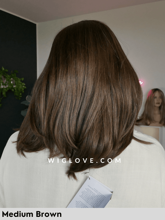 HH REMY AGE - Capelli Naturali Remy - riga libera, attaccatura naturale, retro chiuso - Wig Love - Parrucca Capelli VeriMedium Brown