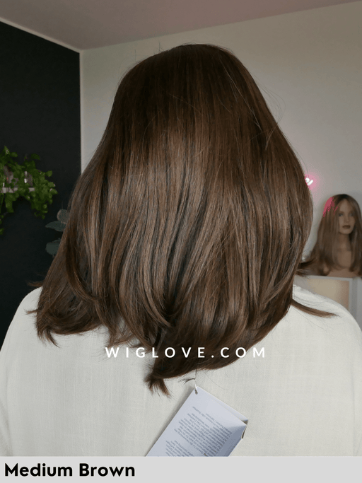 HH REMY AGE - Capelli Naturali Remy - riga libera, attaccatura naturale, retro chiuso - Wig Love - Parrucca Capelli VeriMedium Brown