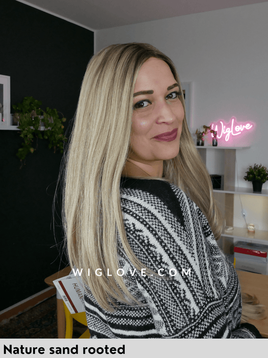 hh remy beso parrucca capello naturale remy gisela mayer dispositivo medico CE parrucca lunga folta fatta a mano lacefront iperesteso riga libera antiscivolo 