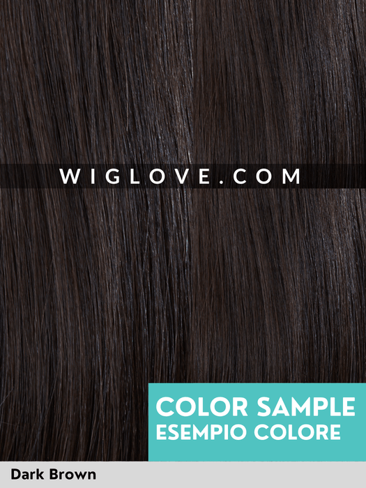 HH REMY ENERGY Capelli Naturali Remy - riga libera, attaccatura naturale, pettinini - Wig Love - Parrucca Capelli VeriDark Brown