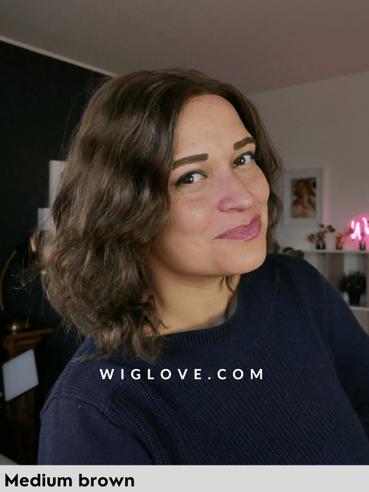 HH REMY ROSE - Capelli Naturali Remy - 100% fatta a mano - Wig Love - Parrucca Capelli VeriMedium Brown