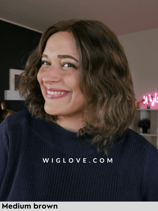 HH REMY ROSE - Capelli Naturali Remy - 100% fatta a mano - Wig Love - Parrucca Capelli VeriMedium Brown