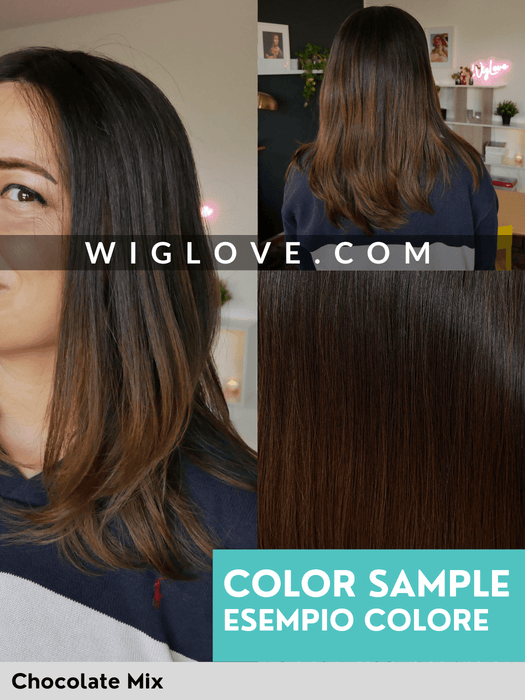 HH REMY SELECT - Capelli Naturali Remy - riga libera, attaccatura naturale - Wig Love - Parrucca Capelli VeriChocolate Mix