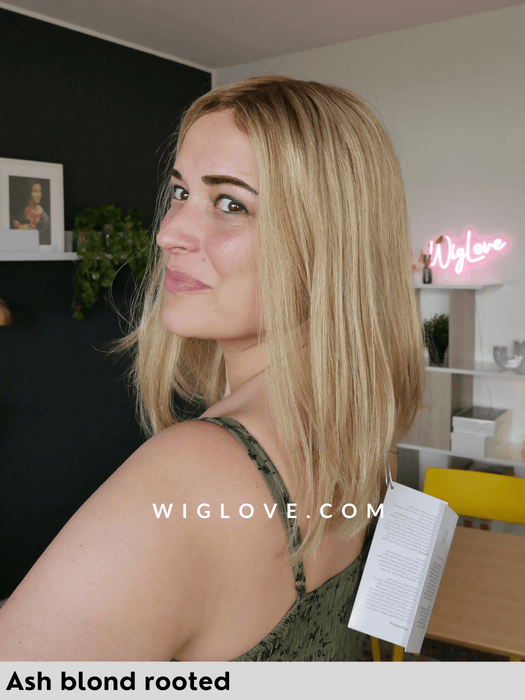 HH REMY SILVER - Capelli Naturali Remy - attaccatura naturale estesa, antiscivolo, riga libera - Wig Love - Parrucca Capelli VeriAsh blond rooted