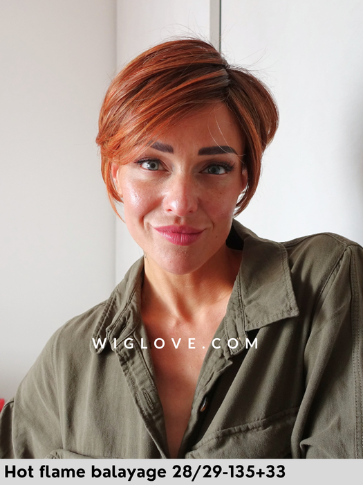 hi clic gisela mayer parrucca sintetica piastrabile carrè liscio fatta a macchina minilacefront monofilamento al vortice