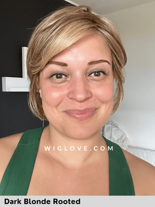 HI FLIRT LARGE - piccolo lace front, riga sinistra - Wig Love - Parrucca SinteticaDark Blond Rooted 12/14/26+12