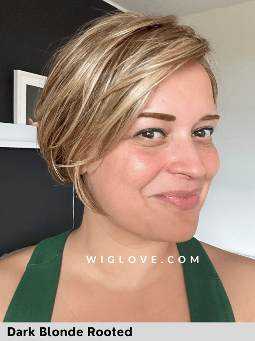 HI FLIRT SMALL - piccolo lace front, riga sinistra - Wig Love - Parrucca SinteticaDark Blond Rooted 12/14/26+12