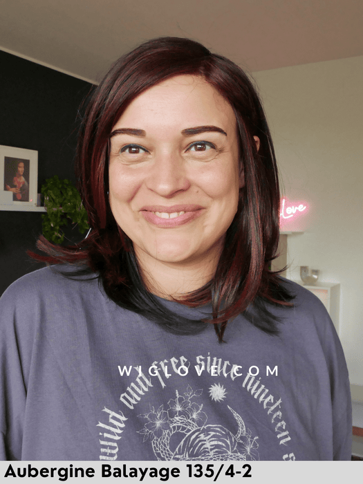 hi jill gisela mayer parrucca sintetica piasreabile piga liscia taglio scalato piccolo lacefront riga sinistra retro aperto e fatto a macchina 