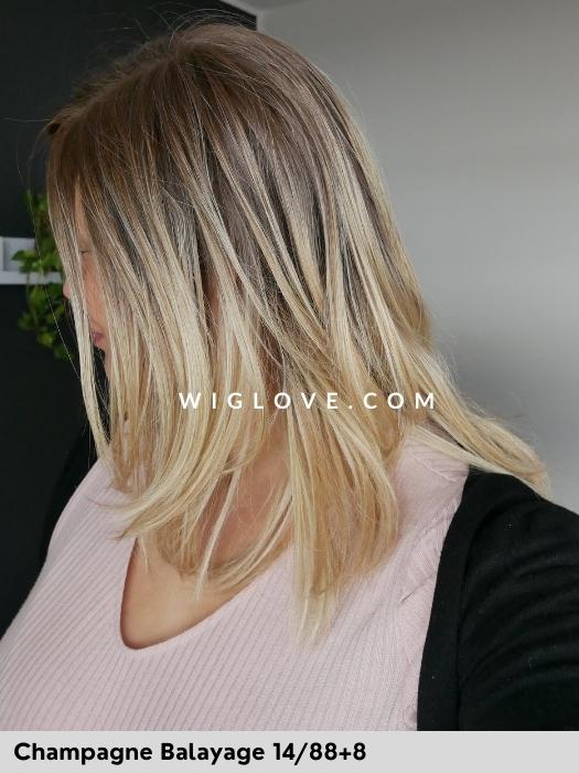 HI JILL LARGE - piccolo lace front, riga sinistra - Wig Love - Parrucca SinteticaChampagne Balayage