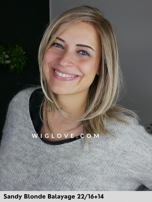 HI JILL LARGE - piccolo lace front, riga sinistra - Wig Love - Parrucca SinteticaSandy Blond Balayage
