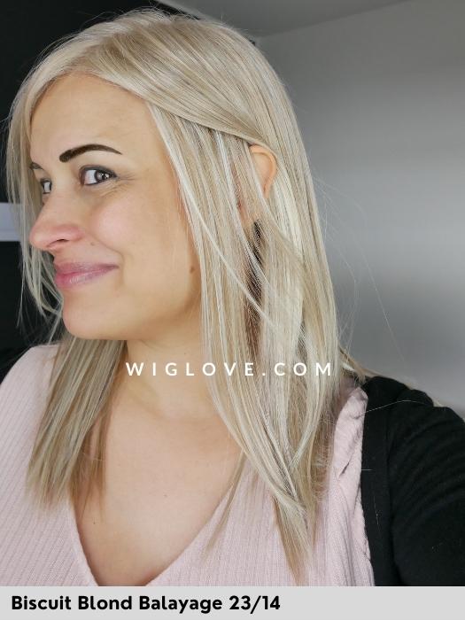 HI RUN EXTRA SMALL - piccolo lace front, vortice in mono - Wig Love - Parrucca SinteticaBiscuit Blond Balayage