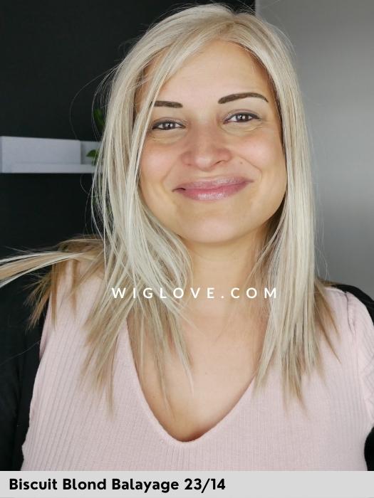 HI RUN EXTRA SMALL - piccolo lace front, vortice in mono - Wig Love - Parrucca SinteticaBiscuit Blond Balayage