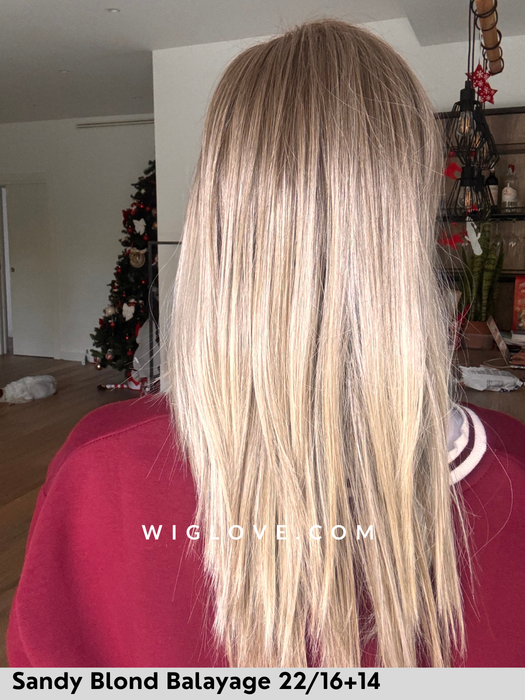 hi run gisela mayer parrucca media scalata liscia in fibra sintetica termoresistente con mini lacefront e monofilamento al vortice retro aperto e fatto a macchina