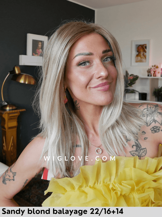 hi run gisela mayer parrucca media scalata liscia in fibra sintetica termoresistente con mini lacefront e monofilamento al vortice retro aperto e fatto a macchina