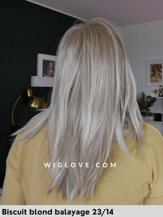 hi run gisela mayer parrucca media scalata liscia in fibra sintetica termoresistente con mini lacefront e monofilamento al vortice retro aperto e fatto a macchina