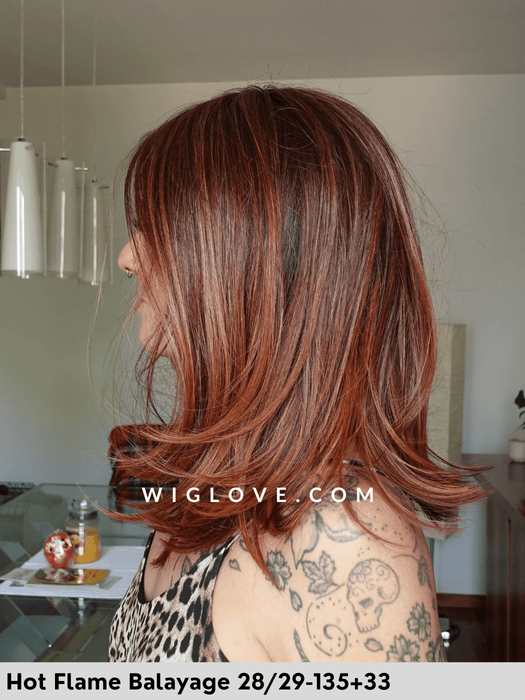 hi uno gisela mayer parrucca alle spalle basso volume fibra sintetica termoresistente mini lacefront riga al centro retro aperto e fatto a macchina