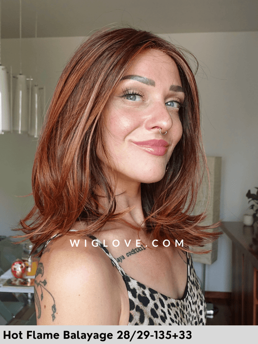 hi uno gisela mayer parrucca alle spalle basso volume fibra sintetica termoresistente mini lacefront riga al centro retro aperto e fatto a macchina