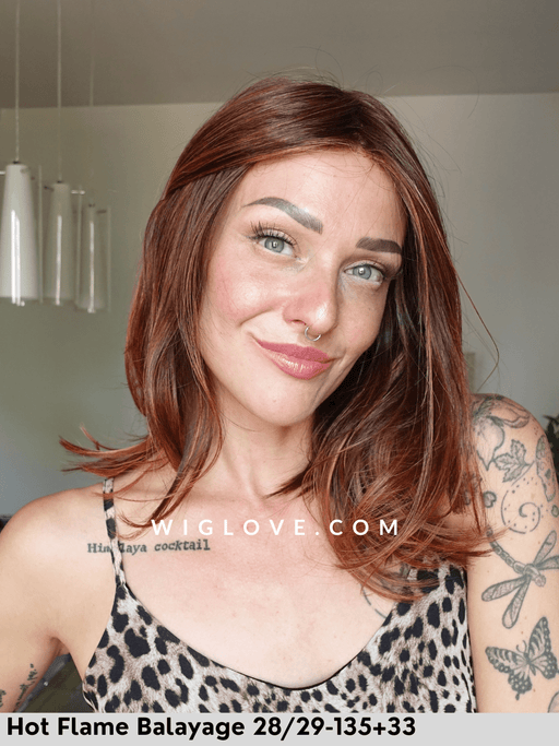 hi uno gisela mayer parrucca alle spalle basso volume fibra sintetica termoresistente mini lacefront riga al centro retro aperto e fatto a macchina