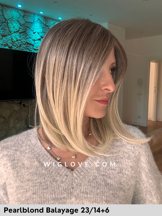 hi uno gisela mayer parrucca alle spalle basso volume fibra sintetica termoresistente mini lacefront riga al centro retro aperto e fatto a macchina