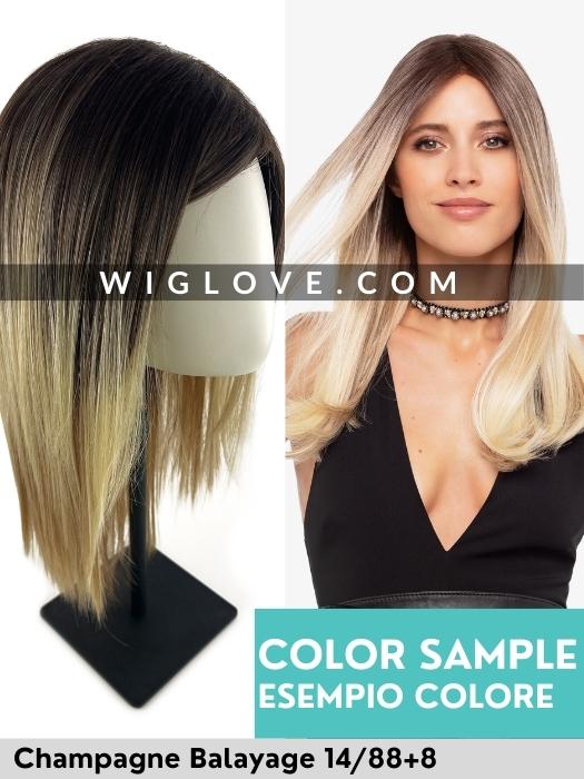 HI UNO - piccolo lace front, riga centrale - Wig Love - Parrucca SinteticaBiscuit Blond Balayage