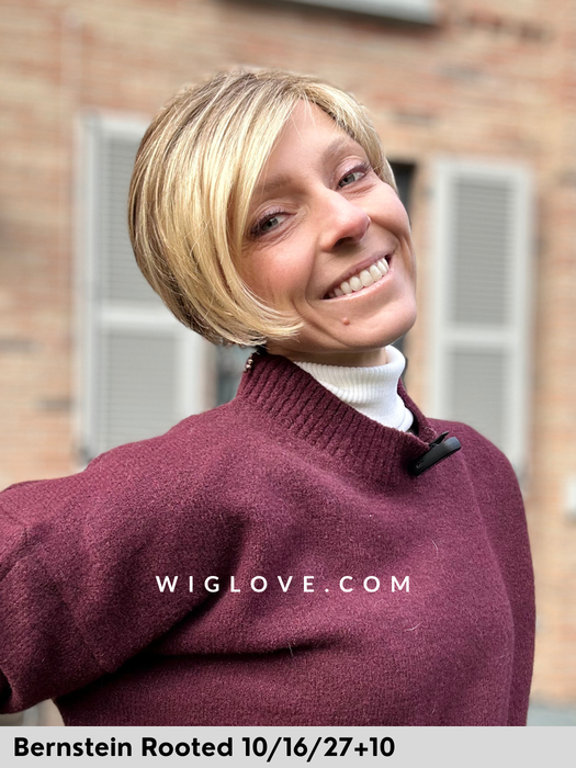 high end clic gisela mayer parrucca carrè taglio corto sintetica dispositivo medico ce detraibile fatta a mano lacefront riga libera monofilamento poliuretano antiscivolo