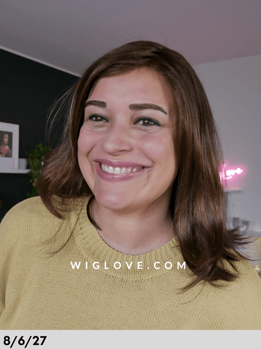 high end como lace short gisela mayer parrucca liscia scalata alle spalle taglia s-m lacefront riga libera fibra sintetica tradizionale parrucca fatta a mano per alopecia o chemioterapia poliuretano