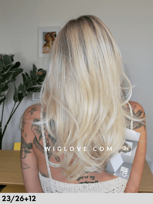 high end techno power lace gisela mayer parrucca lunga e scalata in fibra sintetica piastrabile fatta a mano lacefront riga libera antiscivolo 