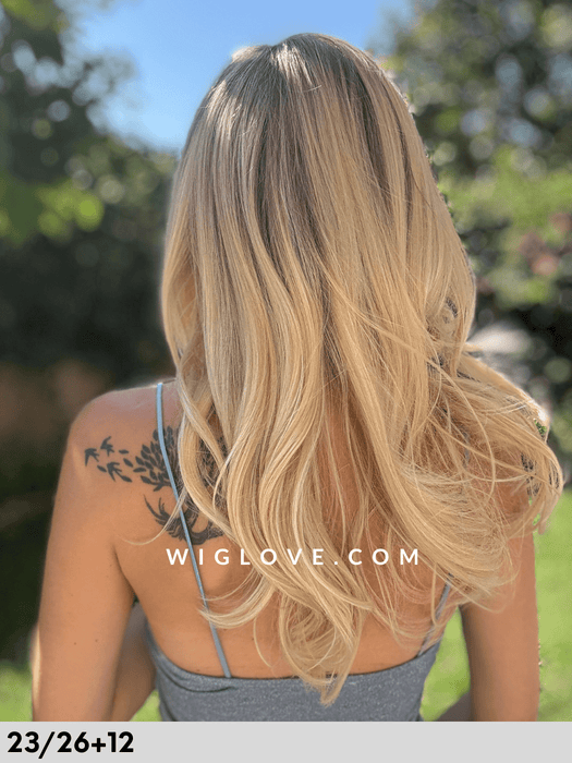 high end techno power lace gisela mayer parrucca lunga e scalata in fibra sintetica piastrabile fatta a mano lacefront riga libera antiscivolo 