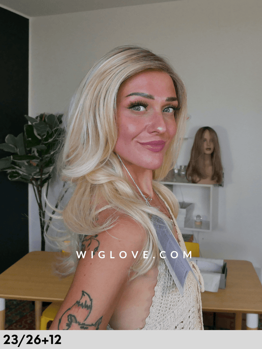 high end techno power lace gisela mayer parrucca lunga e scalata in fibra sintetica piastrabile fatta a mano lacefront riga libera antiscivolo 