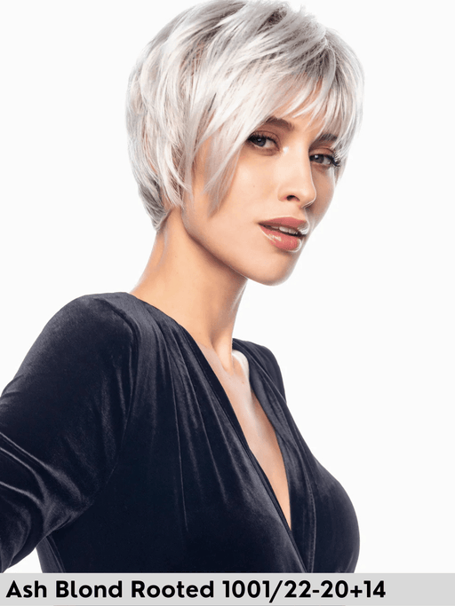 HIP CLIC - monofilamento al vortice - Wig Love - Parrucca SinteticaAsh Blond Rooted 1001/22 - 20+14