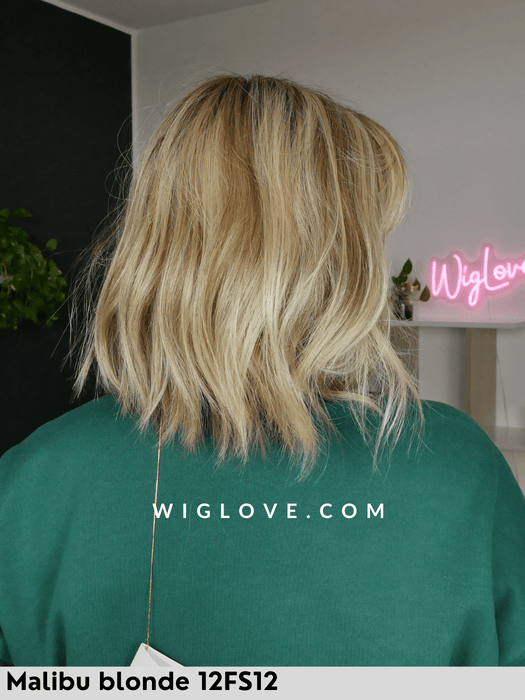 hollie parrucca alle spalle mossa con frangetta in fibra termoresistente 100% fatta a mano jon renau  attaccatura naturale riga libera