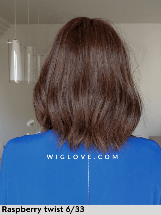 hollie parrucca alle spalle mossa con frangetta in fibra termoresistente 100% fatta a mano jon renau attaccatura naturale riga libera