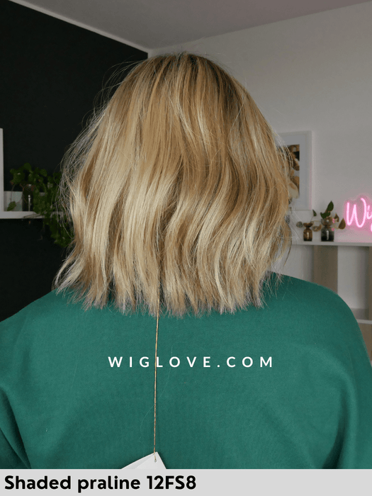 hollie parrucca alle spalle mossa con frangetta in fibra termoresistente 100% fatta a mano jon renau  attaccatura naturale riga libera