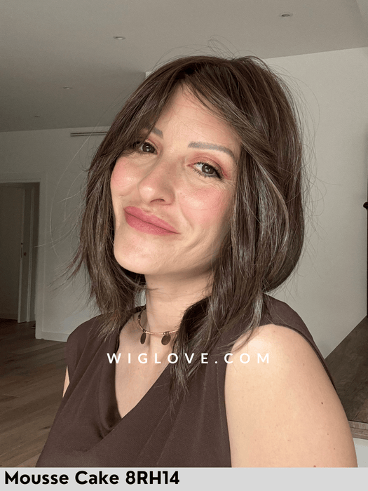 HOLLIE JON RENAU PARRUCCA 100% FATTA A MANO LACEFRONT MONOFILAMENTO RIGA LIBERA ATTACCATURA NATURALE FRANGETTA RETRO CHIUSO