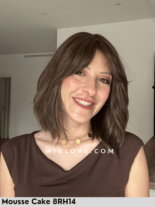 HOLLIE JON RENAU PARRUCCA 100% FATTA A MANO LACEFRONT MONOFILAMENTO RIGA LIBERA ATTACCATURA NATURALE FRANGETTA RETRO CHIUSO