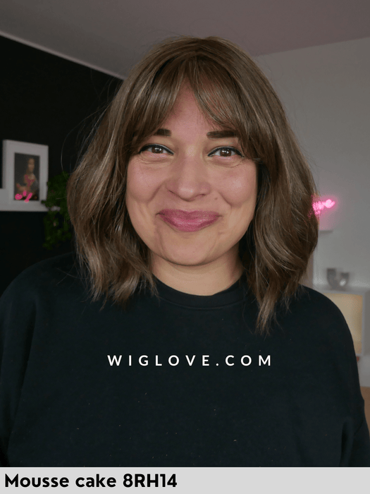 HOLLIE JON RENAU PARRUCCA 100% FATTA A MANO LACEFRONT MONOFILAMENTO RIGA LIBERA ATTACCATURA NATURALE FRANGETTA RETRO CHIUSO