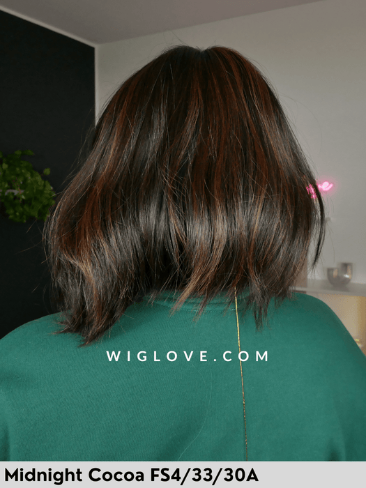 hollie parrucca alle spalle mossa con frangetta in fibra termoresistente 100% fatta a mano jon renau  attaccatura naturale riga libera