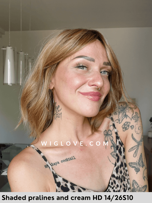 hollie parrucca alle spalle mossa con frangetta in fibra termoresistente 100% fatta a mano jon renau  attaccatura naturale riga libera