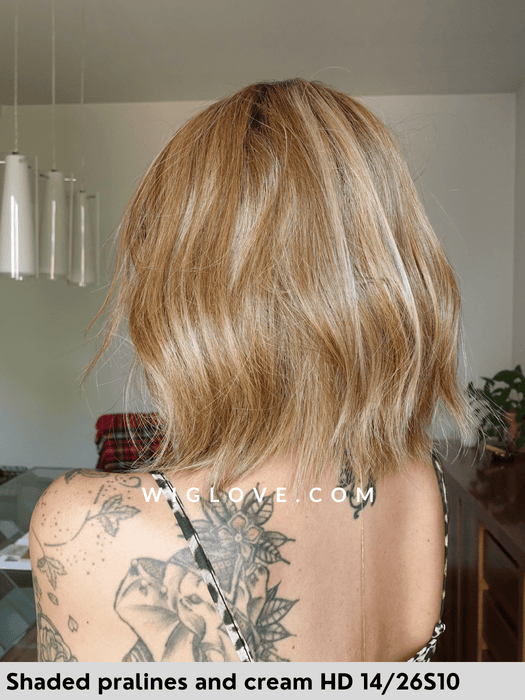 hollie parrucca alle spalle mossa con frangetta in fibra termoresistente 100% fatta a mano jon renau  attaccatura naturale riga libera