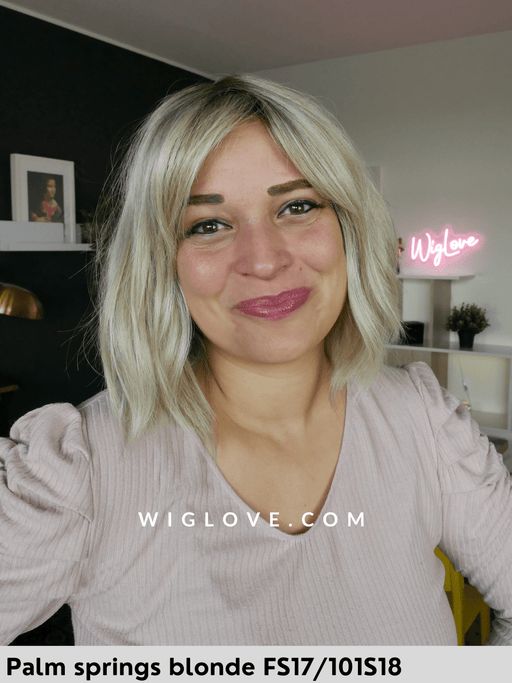 hollie parrucca alle spalle mossa con frangetta in fibra termoresistente 100% fatta a mano jon renau  attaccatura naturale riga libera